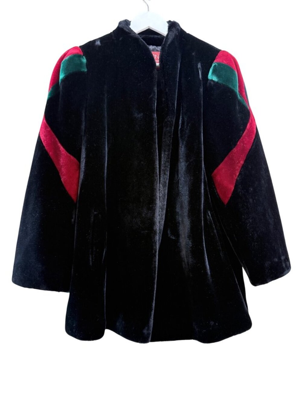 Borgazia Black Faux Fur Coat Vintage Sasson Mob Wife SZ 12/14
